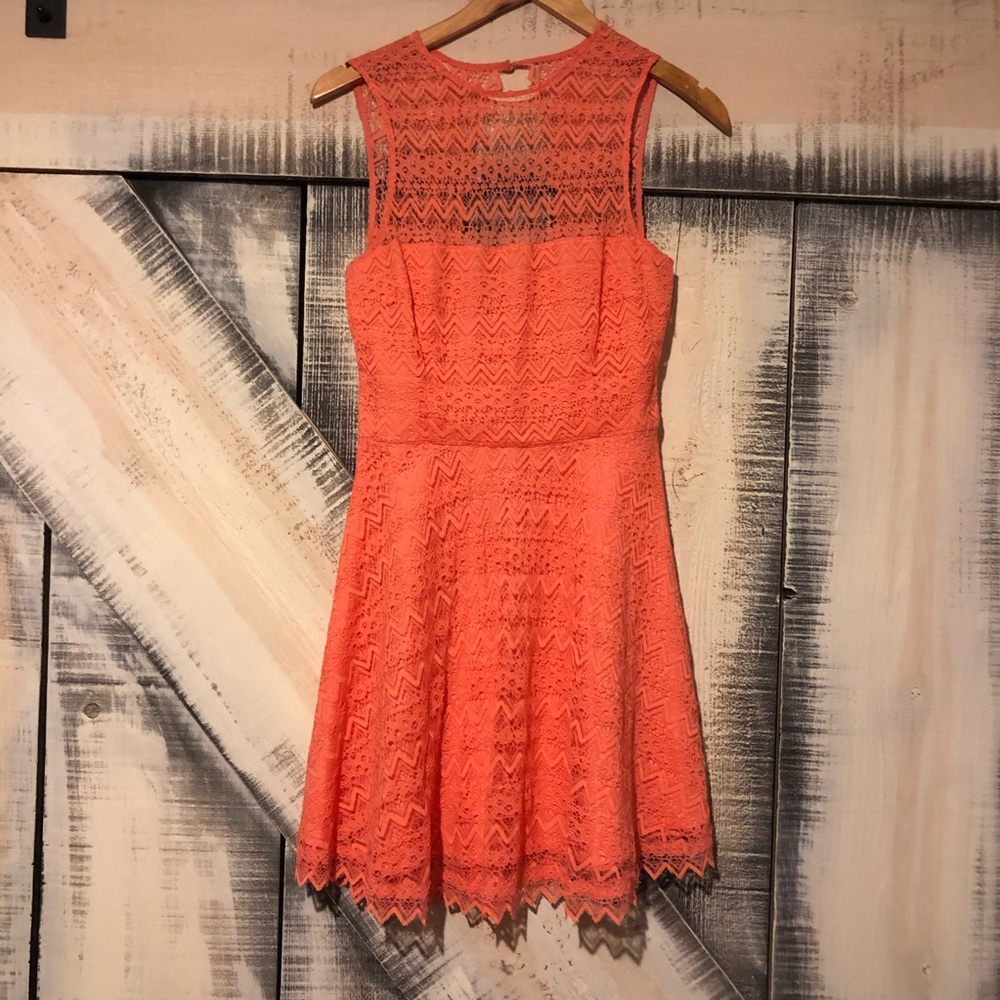 Orange lace dress